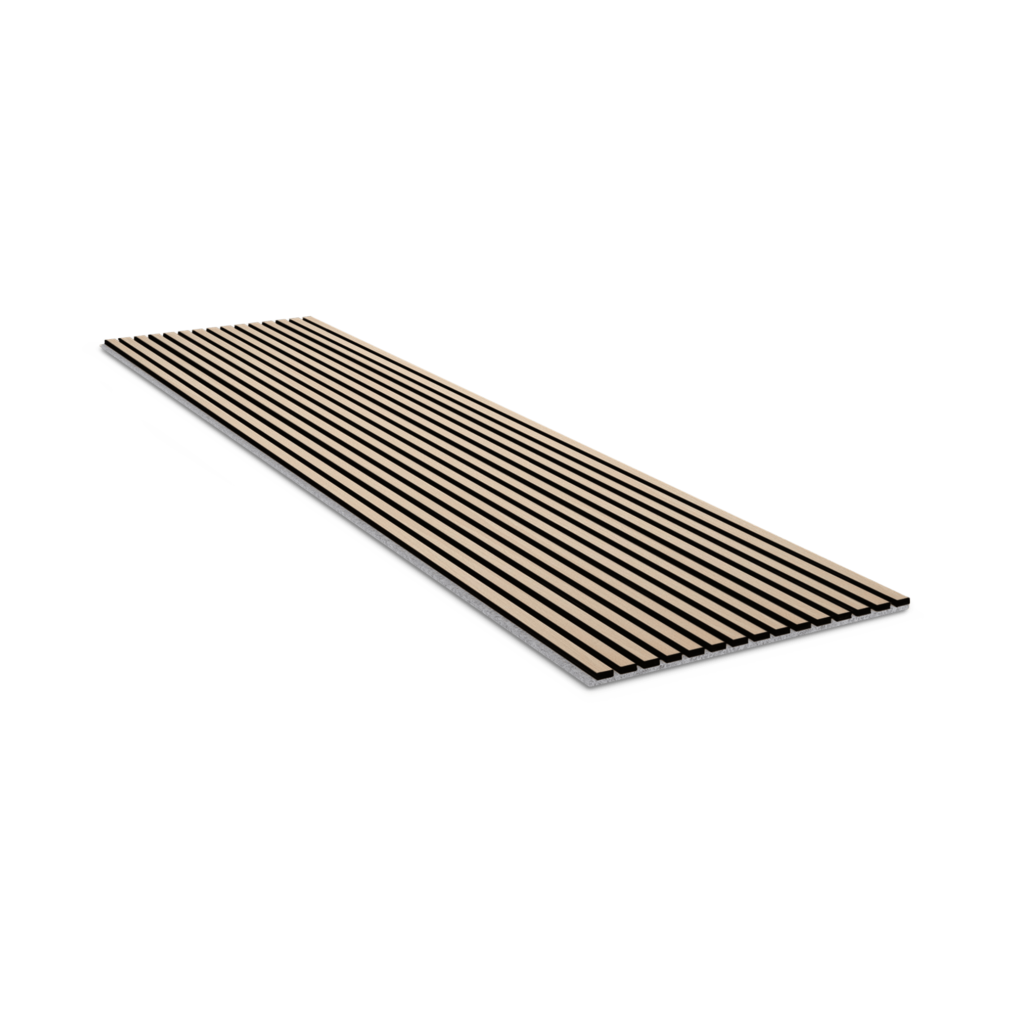 Akupanel | Acoustic Panel / Natural Wood Classic Oak, Grey Felt, Black MDF, 240 x 60 cm